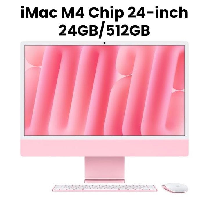 Apple 24-inch iMac with Retina 4.5K display: Apple M4 chip with 10-core CPU and 10-core GPU, 24GB, 512GB SSD - Pink |MD2U4ZS/A