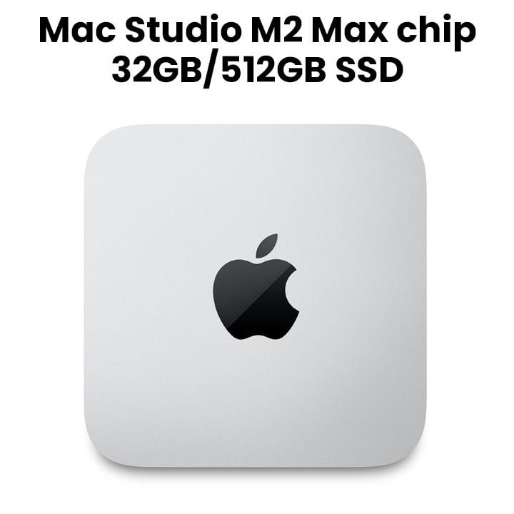 Apple Mac Studio : M2 Max Chip, 12-Core CPU, 38-Core GPU, 64GB RAM, 512GB SSD | MQH73AB/A