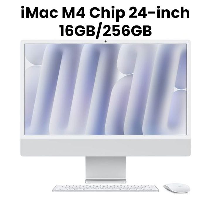 Apple 24-inch iMac with Retina 4.5K display: Apple M4 chip with 10-core CPU and 10-core GPU, 16GB, 256GB SSD - Silver |MWUU3AB/A