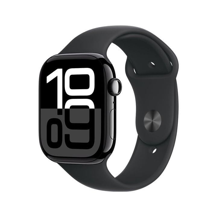 Apple Watch Series 10 GPS + Cellular 46mm Jet Black Aluminium Case with Black Sport Band - S/M | MWY33QA/A