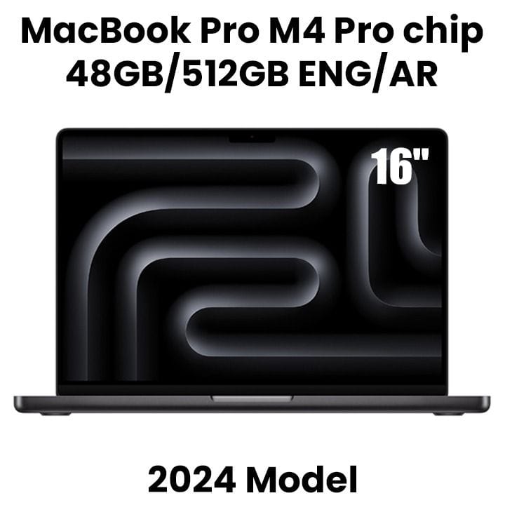Apple 16-inch MacBook Pro: Apple M4 Pro chip with 14-core CPU and 20-core GPU, 48GB, 512GB SSD - Space Black |MX2Y3AB/A