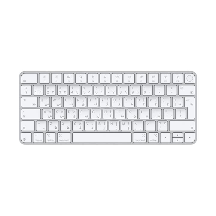 Apple Magic Arabic Keyboard With Touch ID For Mac Models With Apple Silicon, Wireless Bluetooth Connectivity - Silver - MXCK3AB/A