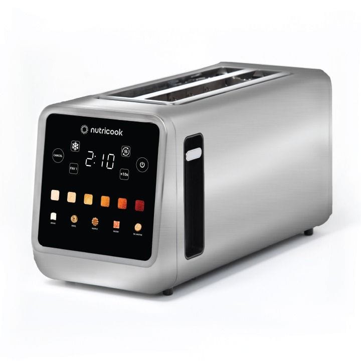 Nutricook Toastie 4-Slice Stainless Steel Digital Toaster – LED Display Controls, 1450W Fast Toasting Power, Multiple Browning Levels | NC-TS401