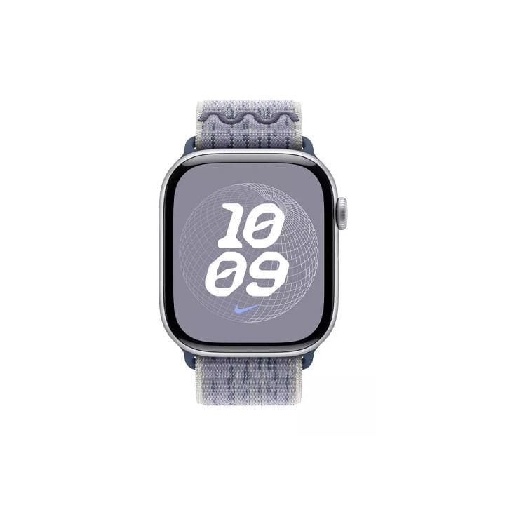 Apple Nike Sport Loop 46mm, Long-Lasting Performance, Smooth Finish Design, Comfortable Fit and Premium Style - Gray/Blue - MXU13ZM/A