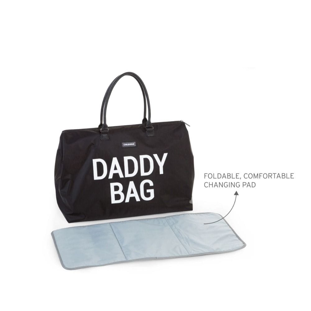 Childhome Changing Daddy Bag, Perfect For Every Adventure, Adjustable And Removable Shoulder Belt - Black