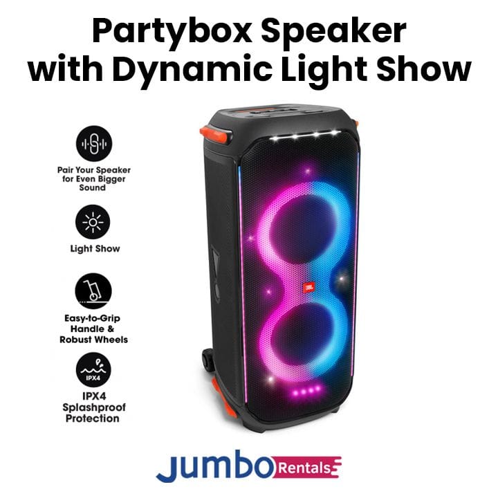 [RENTAL] JBL Partybox 710 Party Speaker with 800W RMS Powerful Sound, Built-in Lights and Splashproof Design-1-Week