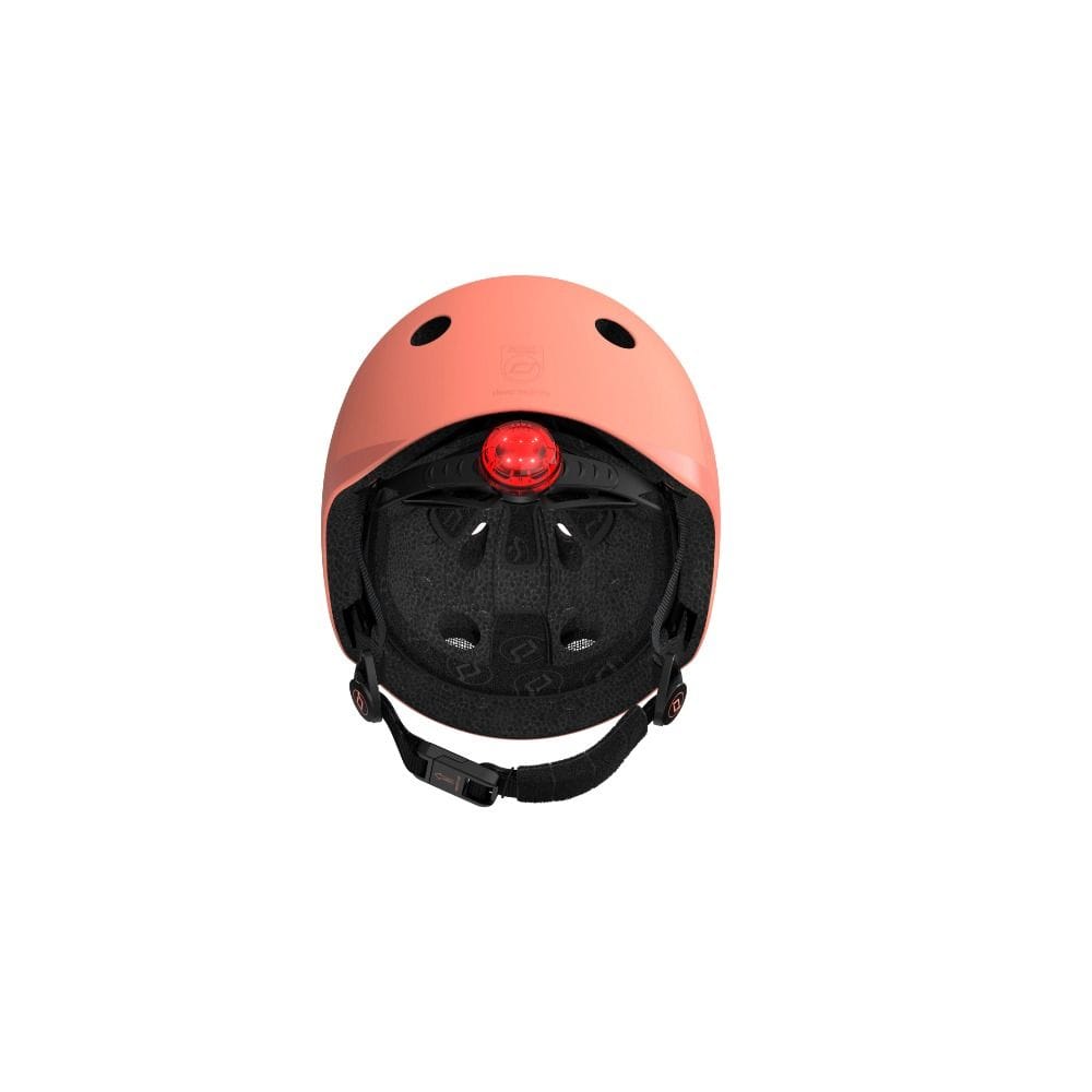 Scoot & Ride Kid Helmet S-M 3+ Years 51-55cm, Battery Operated And LED Safety Light, 3D Foam Molded Inner Padding, Magnetic Fastening System - Peach