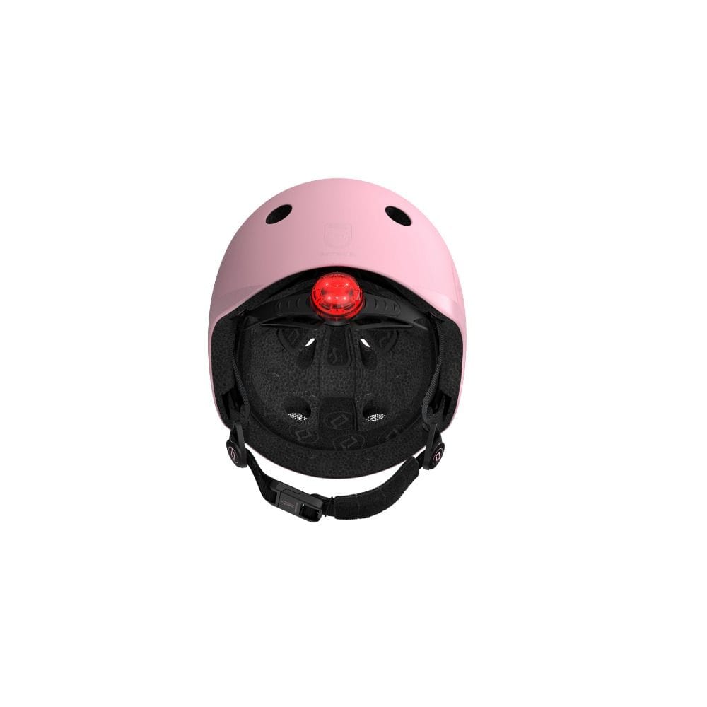 Scoot & Ride Kid Helmet S-M 3+ Years 51-55cm, Battery Operated And LED Safety Light, 3D Foam Molded Inner Padding, Magnetic Fastening System - Rose