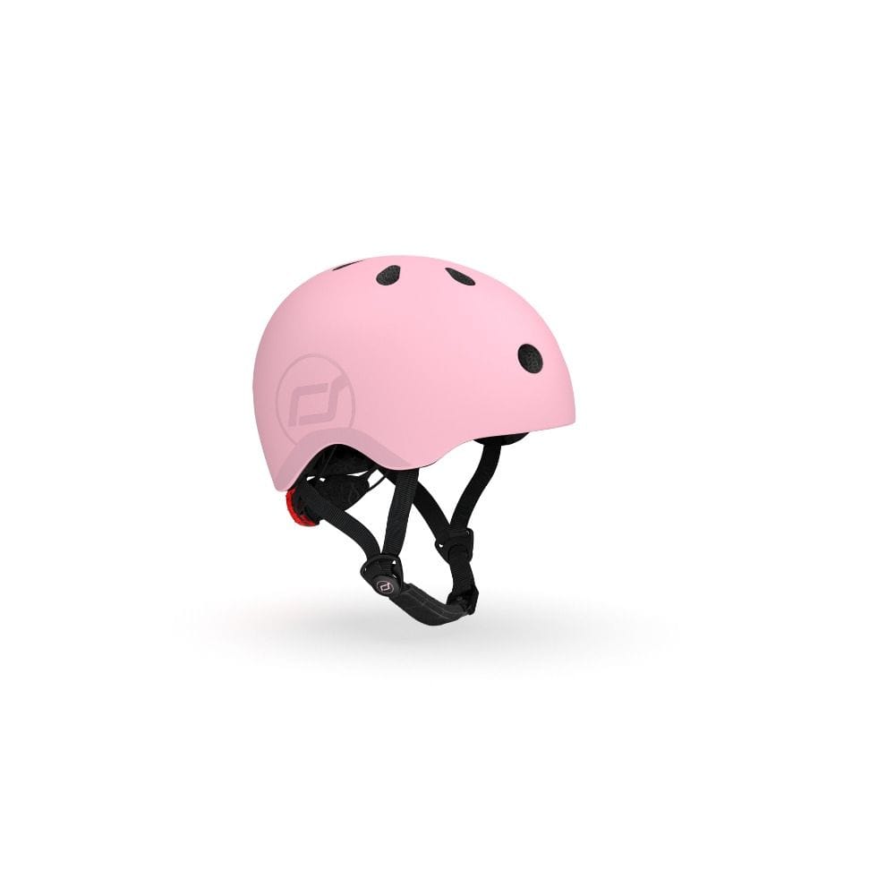 Scoot & Ride Kid Helmet S-M 3+ Years 51-55cm, Battery Operated And LED Safety Light, 3D Foam Molded Inner Padding, Magnetic Fastening System - Rose
