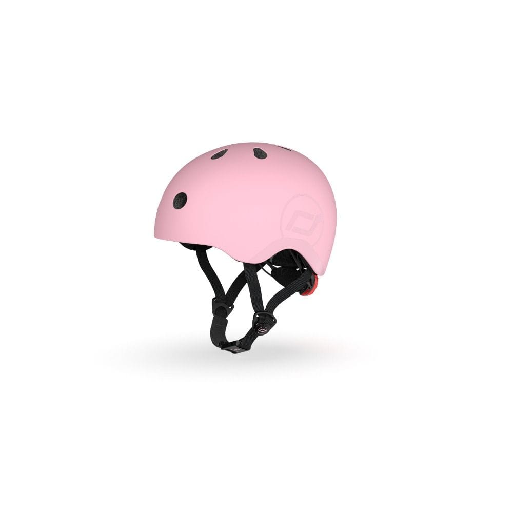 Scoot & Ride Kid Helmet S-M 3+ Years 51-55cm, Battery Operated And LED Safety Light, 3D Foam Molded Inner Padding, Magnetic Fastening System - Rose