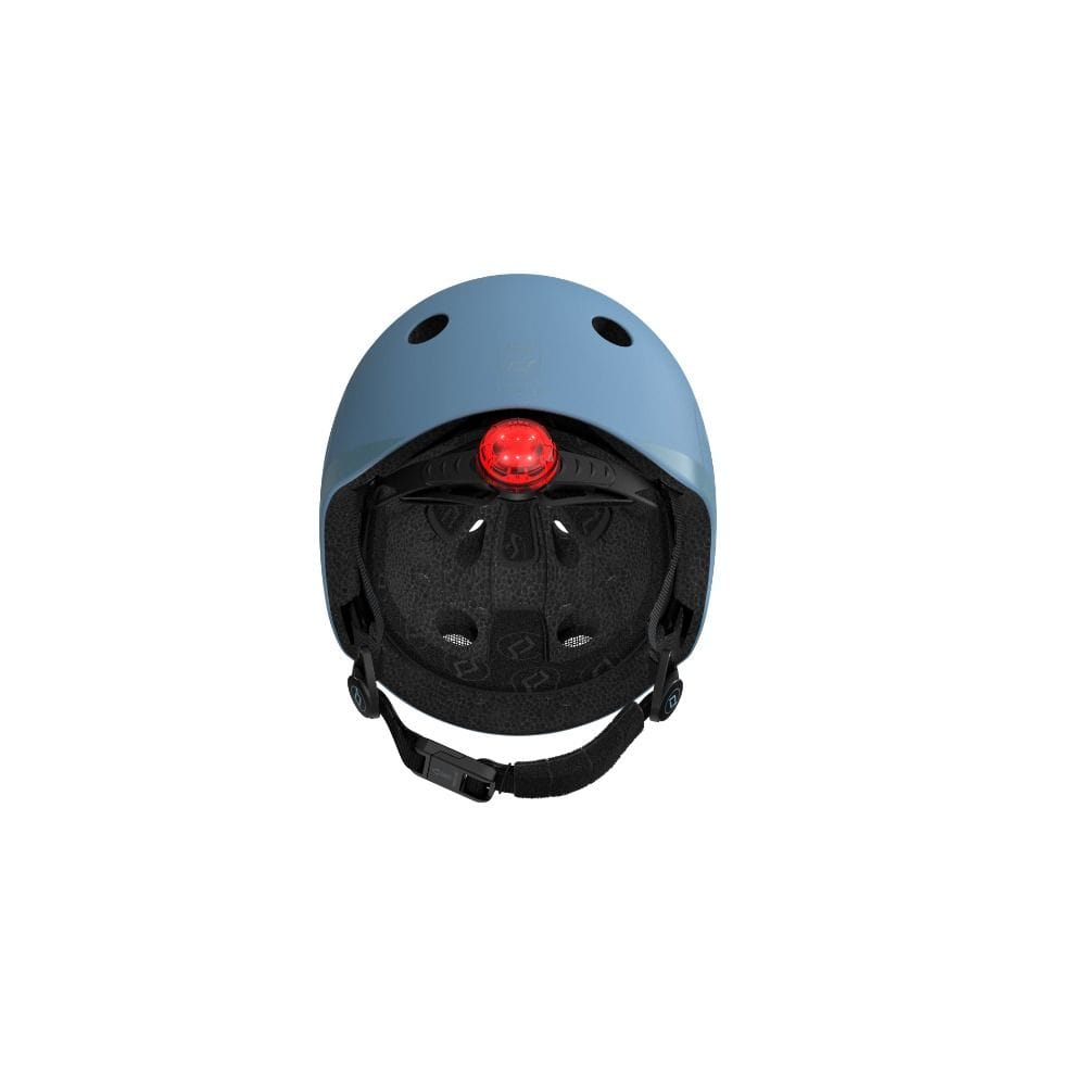 Scoot & Ride Kid Helmet S-M 3+ Years 51-55cm, Battery Operated And LED Safety Light, 3D Foam Molded Inner Padding, Magnetic Fastening System - Steel