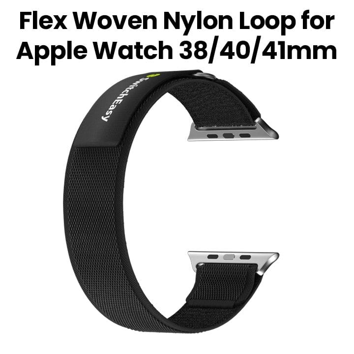 SwitchEasy Flex Woven Nylon Watch Loop for Apple Watch 38/40/41mm Black | SAW341161BK23