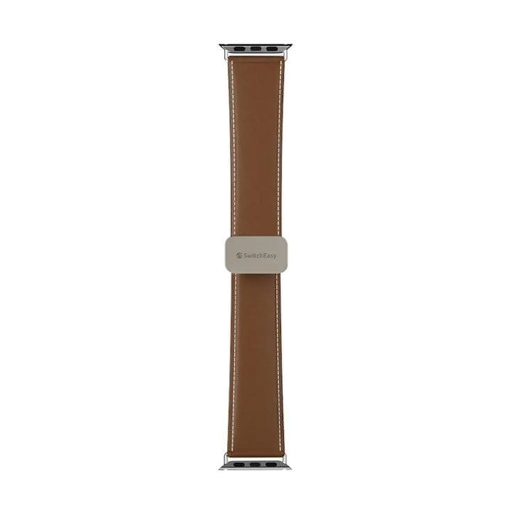 SwitchEasy Genuine Leather Watch Band with Magnetic Lock for Apple Watch Series 4-Series 9 42/44/45/49mm Brown | SAW459238BN24