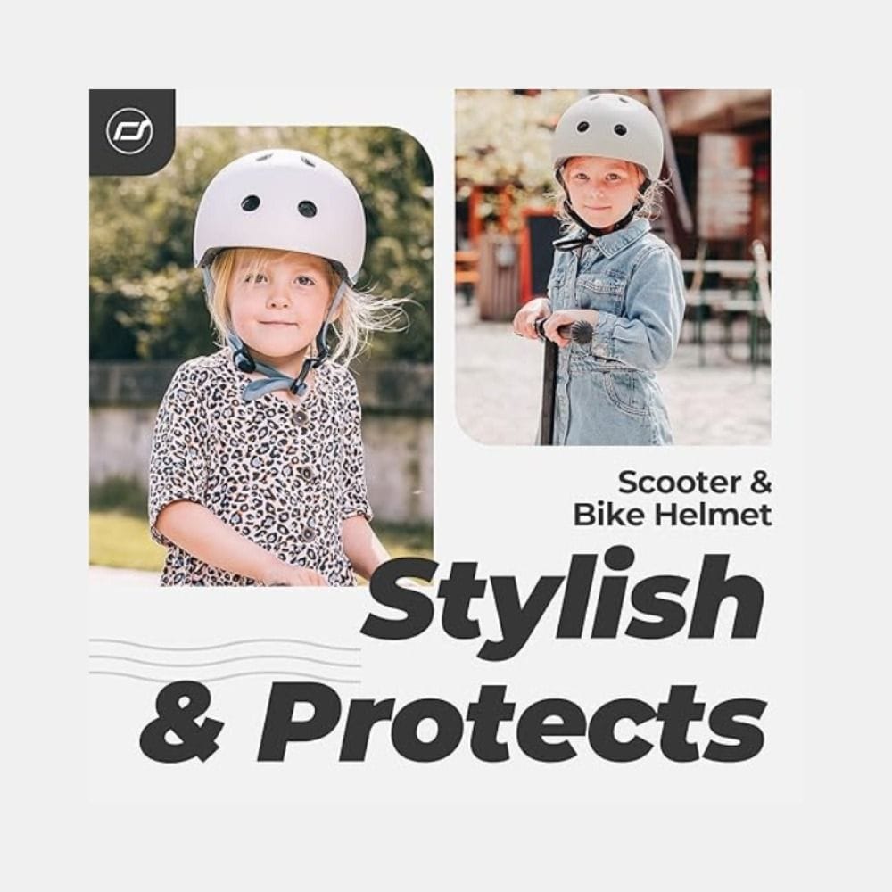 Scoot & Ride Kid Helmet S-M 3+ Years 51-55cm Battery Operated And LED Safety Light, 3D Foam Molded Inner Padding, Magnetic Fastening System - Black