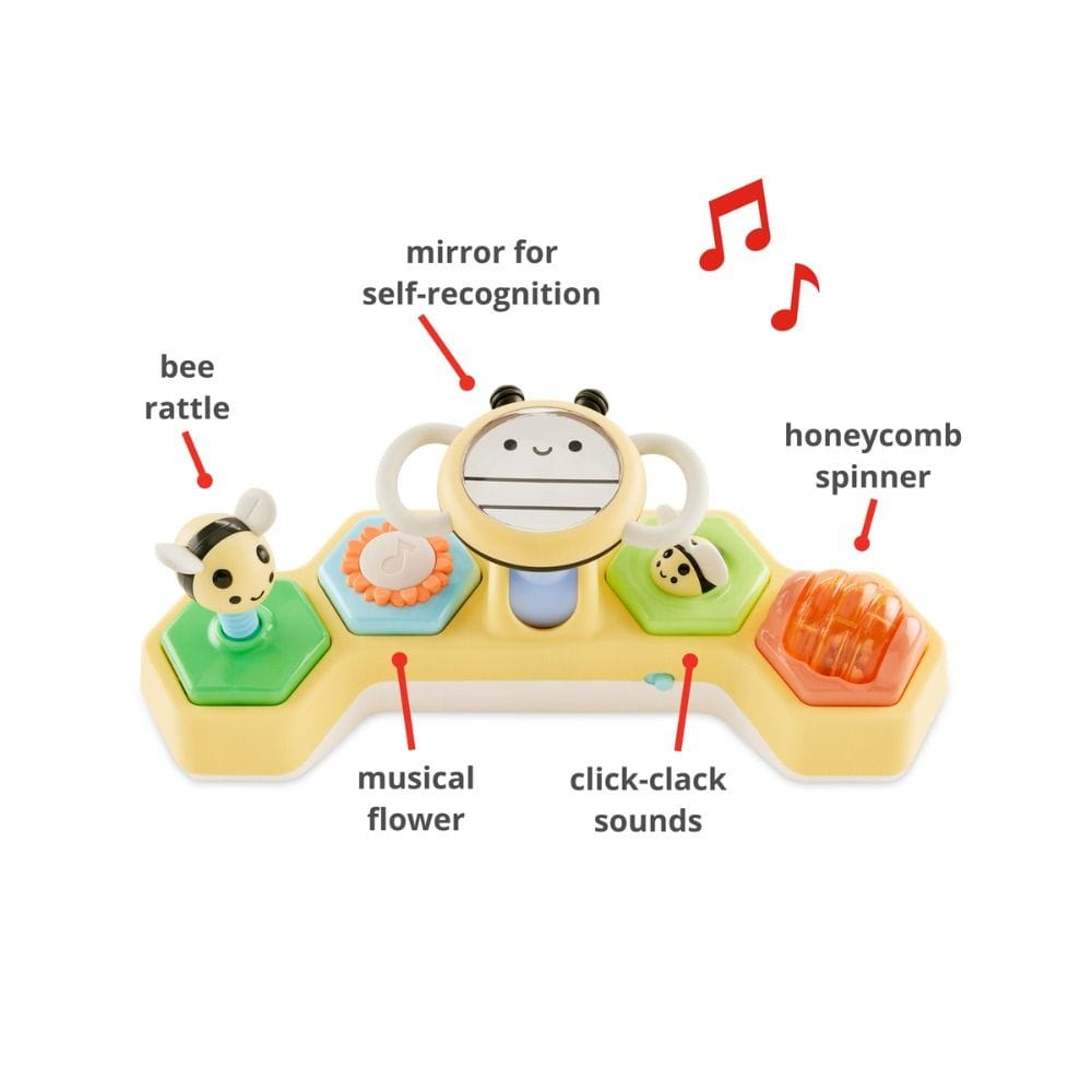 Skip Hop Farmstand Honeycomb Musical Driver Toy 3+ Monthss, Adjustable Interactive Steering Wheel, Fun Sounds And Musical Learning - Multicolour