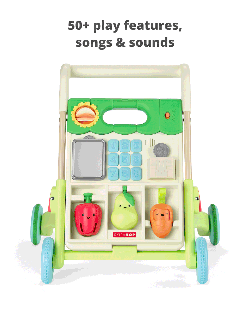 Skip Hop 5 In 1 Farmstand Activity Baby Walker 6+ Monthss, Songs And Sounds 3 Adjustable Handle Heights With Speed Control Switch - Multicolour