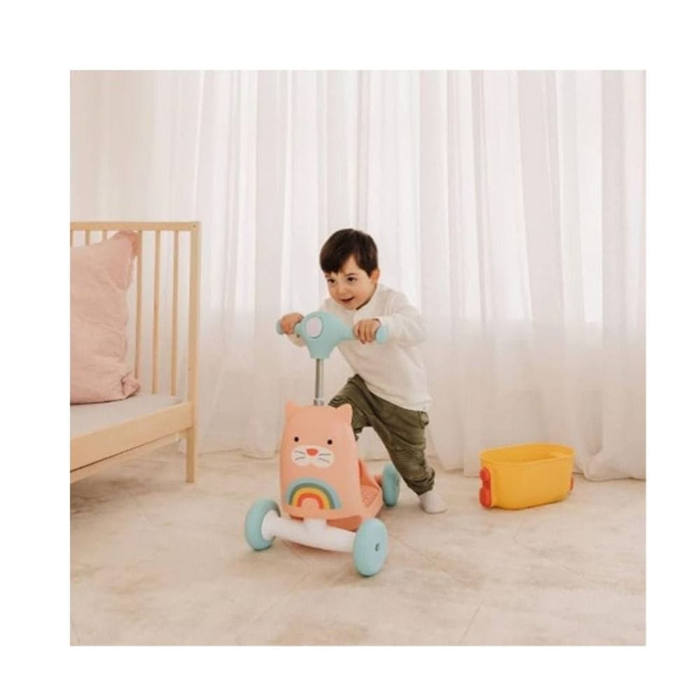 Skip Hop 3-In-1 Zoo Ride On Scooter 12+ Monthss, Growth And Development Support, Adjustable Handle For Comfortable Use - Multicolour