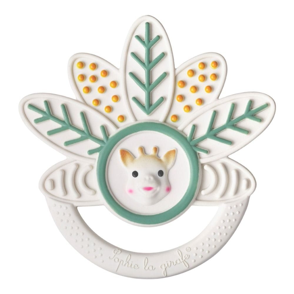 Sophie La Girafe 5 Senses Teething Ring Mille Feuille 0+ Monthss, Leaf-like Design, Lightweight, 100% Natural Rubber - Multicolour