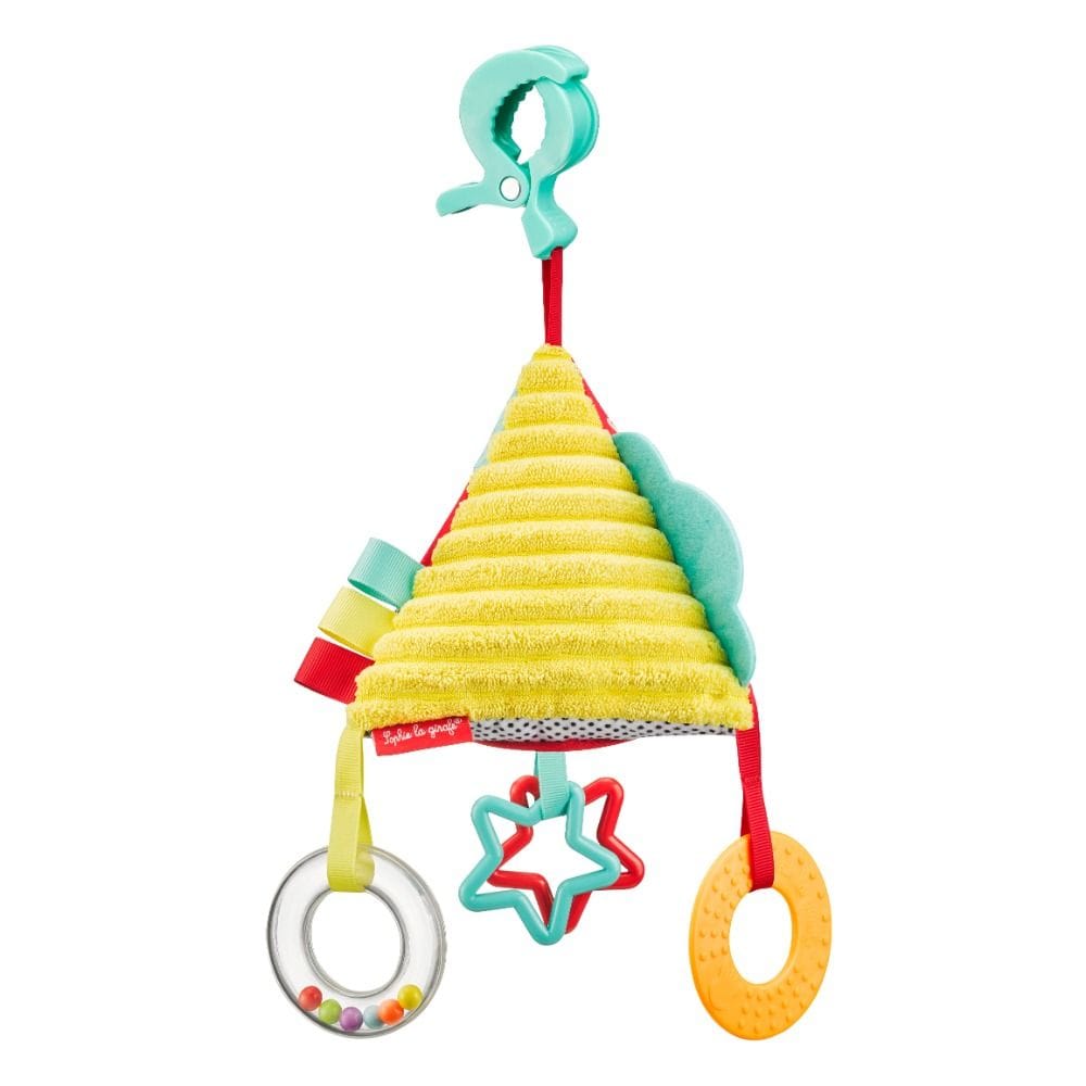 Sophie La Girafe Tri Activities Pyramid Hanging Toy 0+ Monthss, Soft And Mixed Textures, Teething Ring To Chew - Multicolour