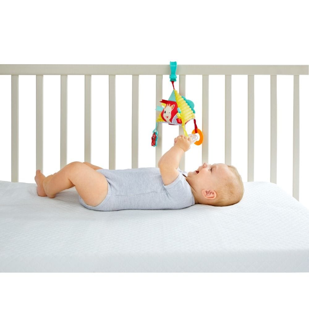 Sophie La Girafe Tri Activities Pyramid Hanging Toy 0+ Monthss, Soft And Mixed Textures, Teething Ring To Chew - Multicolour