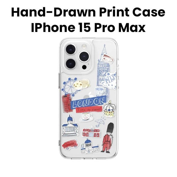 SwitchEasy London City Hand-Drawn Print Magsafe Case for iPhone 15 Pro Max 6.7" | SPH57P186LD23