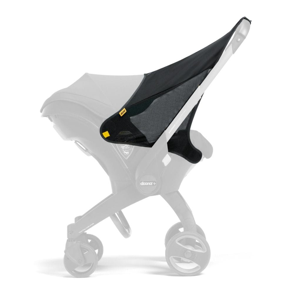Doona Sunshade Extension, Provides Extra Protection From Sunlight, Easy Snap On Attachment, Compact Carry Bag Included, Easy To Wash - Black