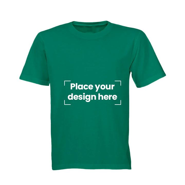 Green T-Shirt Printed with Your Personalized Design-Small