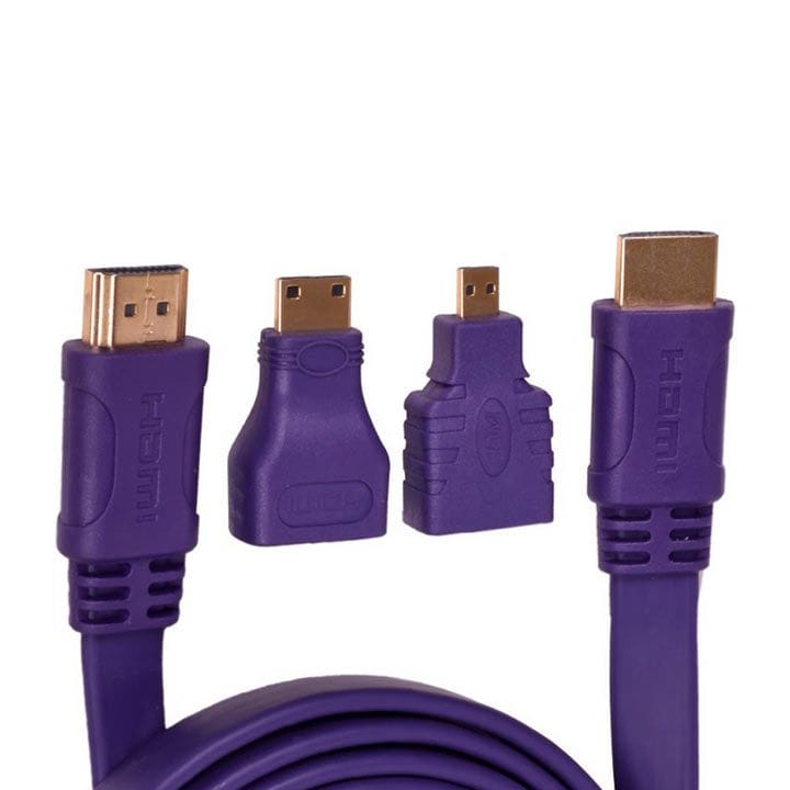 Trands 3-in-1 HDMI Cable Purple | TR-9995