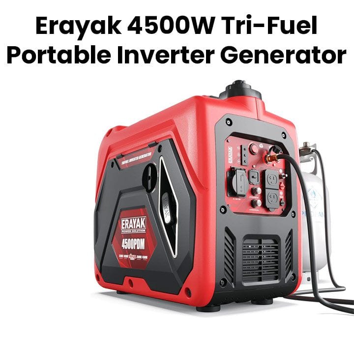 Erayak 4500W Tri-Fuel Portable Inverter Generator for Home Use, Camping Outdoor - Red |4500W-TriFuel