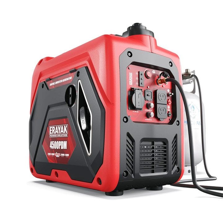 Erayak 4500W Tri-Fuel Portable Inverter Generator for Home Use, Camping Outdoor - Red |4500W-TriFuel