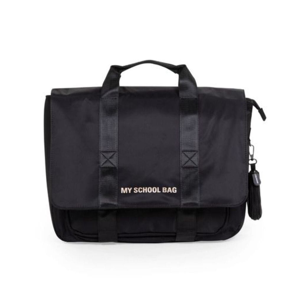 Childhome My School Bag, Smart Multi-Compartment Storage, Comfortable Padded Back Support, Ergonomic Adjustable Straps - Black/Gold