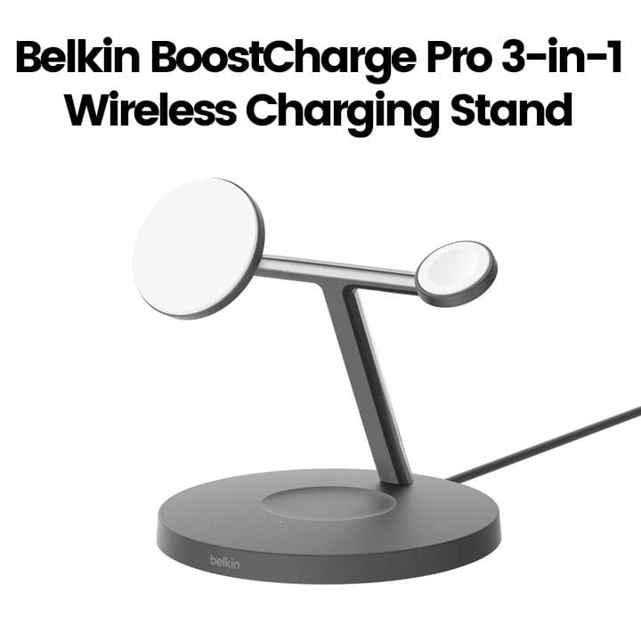 Belkin BoostCharge Pro 3-in-1 Qi2 15 W Wireless Charger | Black | WIZ032MYBK