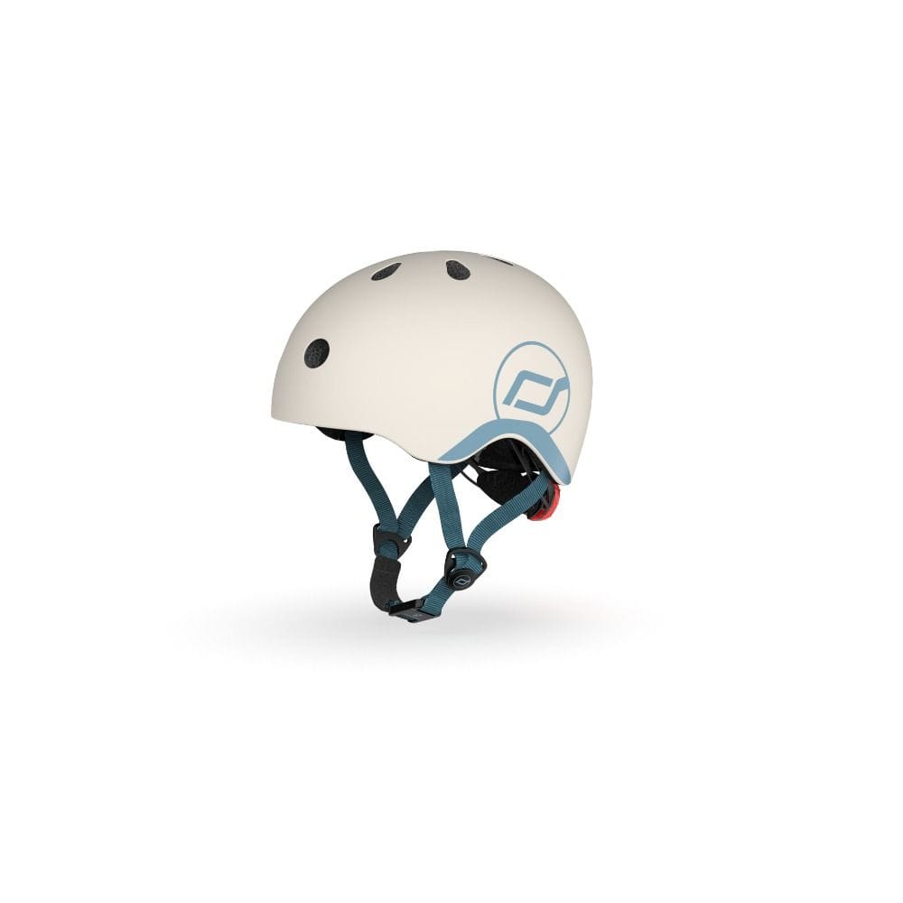 Scoot & Ride Baby Helmet XXS-S, Magnetic Safety Fastener, Comfortable And Adjustable Design, 3 Different Light Modes - Ash