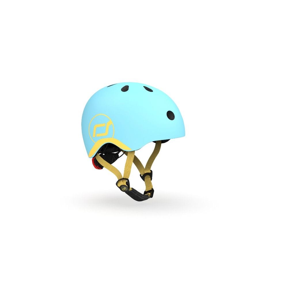 Scoot & Ride Baby Helmet XXS-S, Magnetic Safety Fastener, Comfortable And Adjustable Design, 3 Different Light Modes - Blueberry