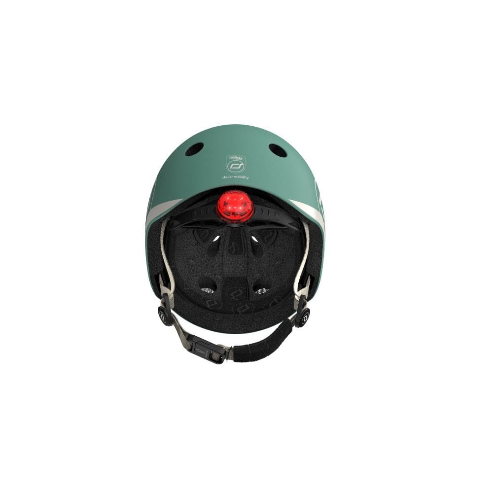 Scoot & Ride Baby Helmet XXS-S, Magnetic Safety Fastener, Comfortable And Adjustable Design, 3 Different Light Modes - Forest