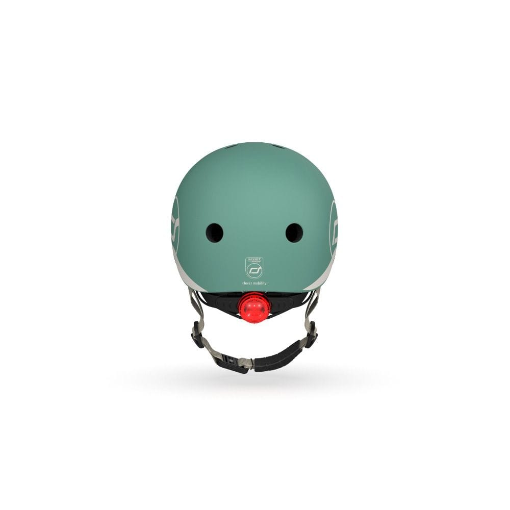 Scoot & Ride Baby Helmet XXS-S, Magnetic Safety Fastener, Comfortable And Adjustable Design, 3 Different Light Modes - Forest