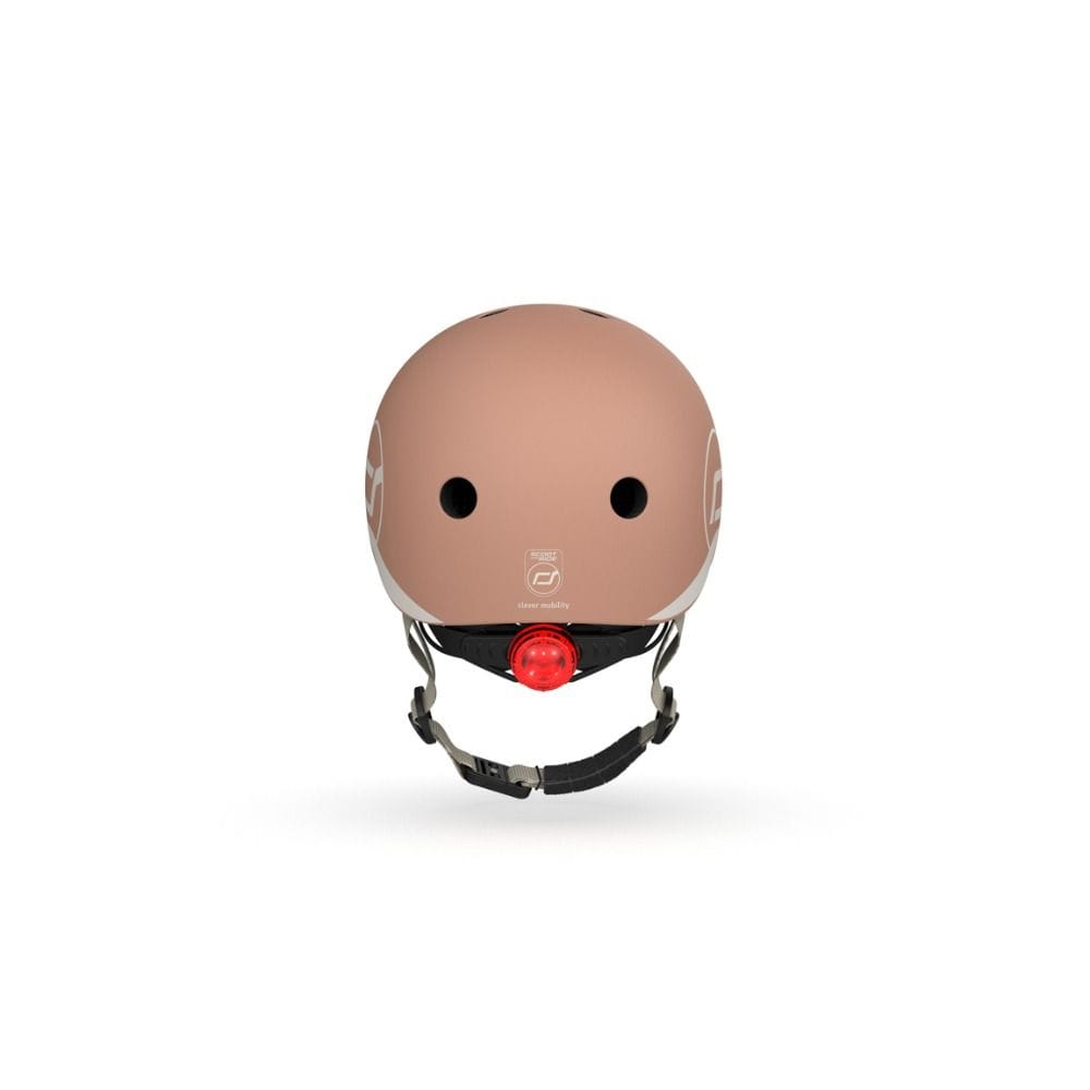 Scoot & Ride Baby Helmet XXS-S, Magnetic Safety Fastener, Comfortable And Adjustable Design, 3 Different Light Modes - Mocha