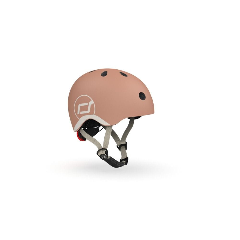 Scoot & Ride Baby Helmet XXS-S, Magnetic Safety Fastener, Comfortable And Adjustable Design, 3 Different Light Modes - Mocha