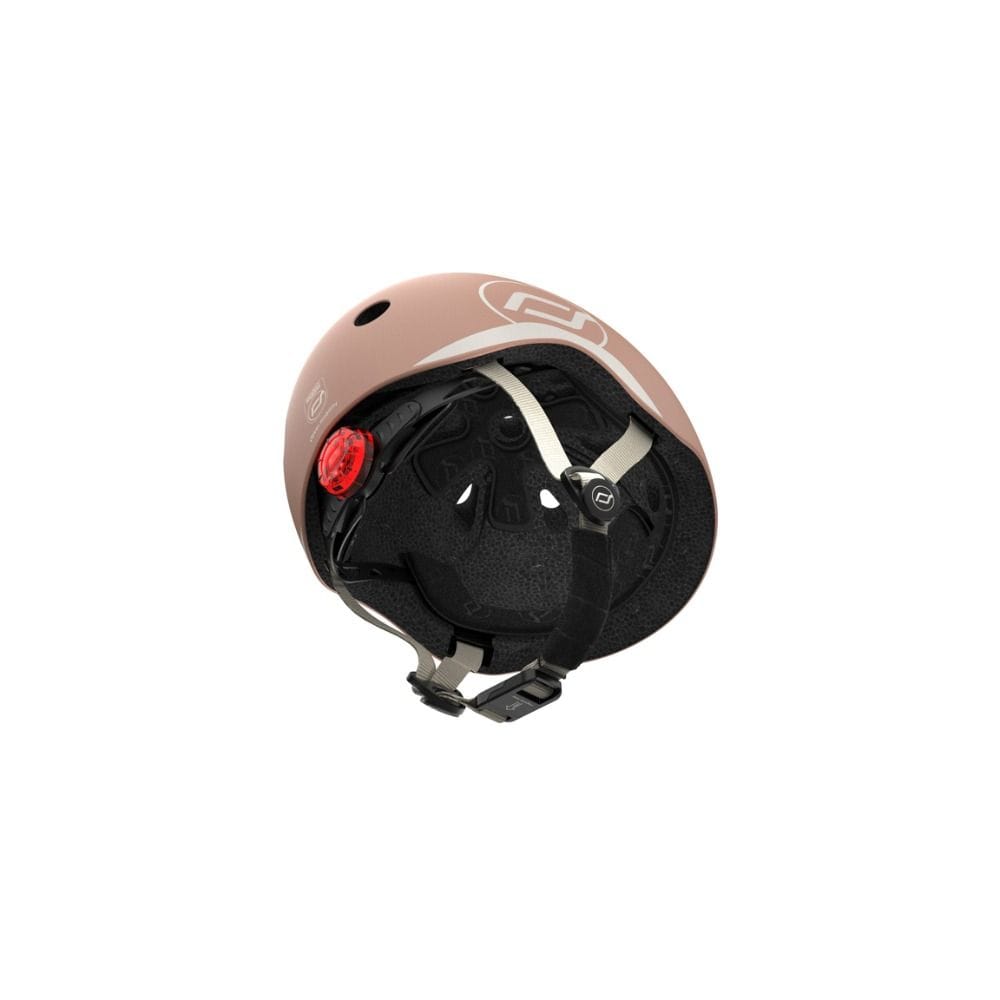 Scoot & Ride Baby Helmet XXS-S, Magnetic Safety Fastener, Comfortable And Adjustable Design, 3 Different Light Modes - Mocha