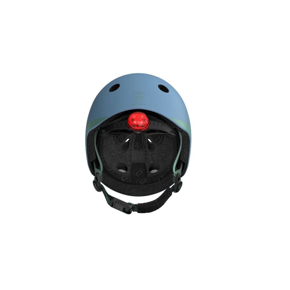 Scoot & Ride Baby Helmet XXS-S, Magnetic Safety Fastener, Comfortable And Adjustable Design, 3 Different Light Modes - Steel