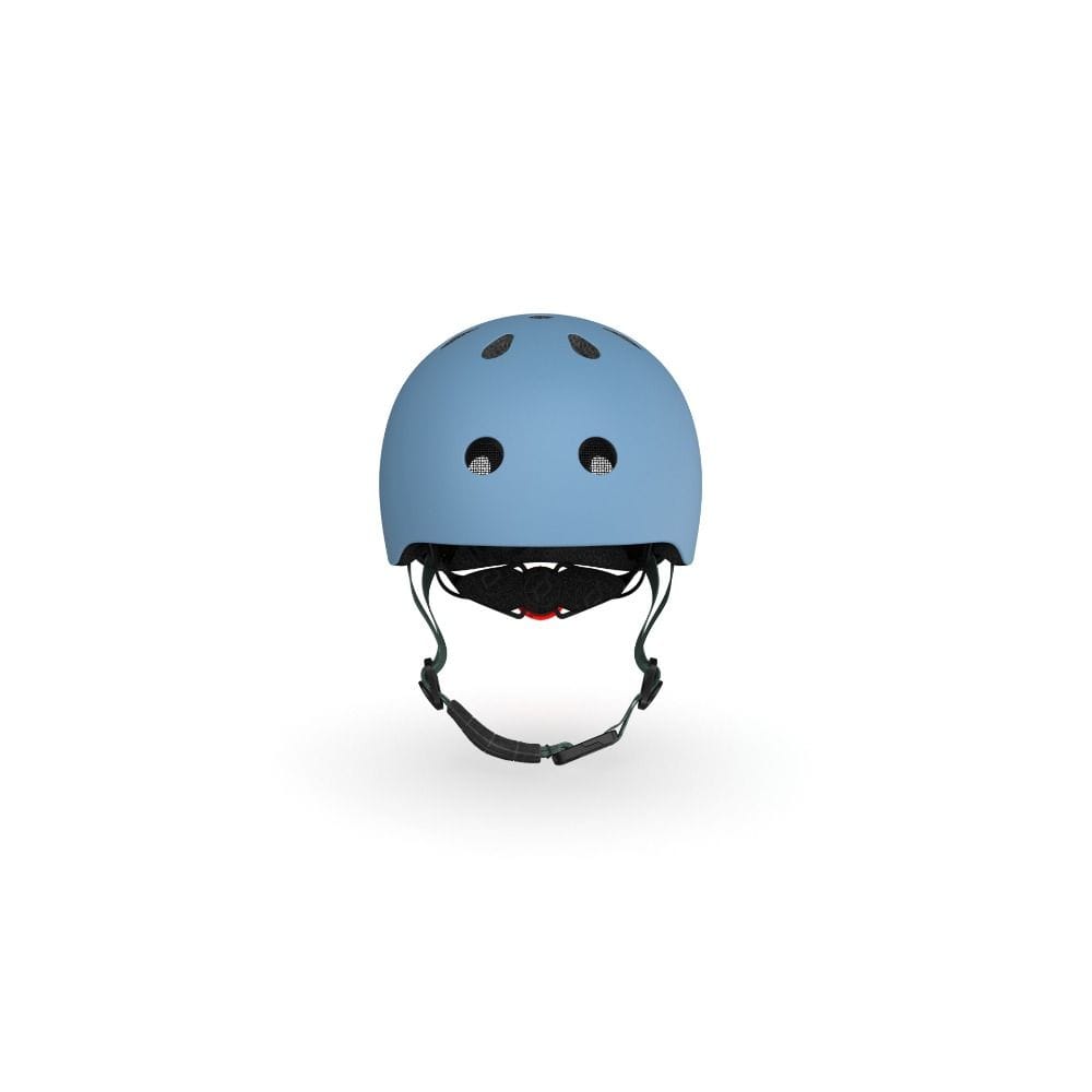 Scoot & Ride Baby Helmet XXS-S, Magnetic Safety Fastener, Comfortable And Adjustable Design, 3 Different Light Modes - Steel