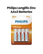 Philips Longlife Zinc AA Batteries 4-Pack |R6L4B/97
