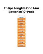 Philips Longlife Zinc AAA Batteries 10-Pack | R03L10S/97