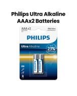 Philips Ultra Alkaline AAA Batteries 2-Pack |LR03E2B/97