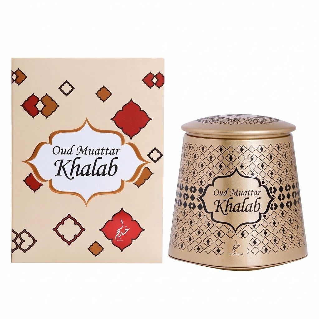 Khadlaj Khalab Oud Muattar, Premium Oriental Bakhoor Incense, Long-Lasting Fragrance for Home, Prayer & Special Occasions - 100g