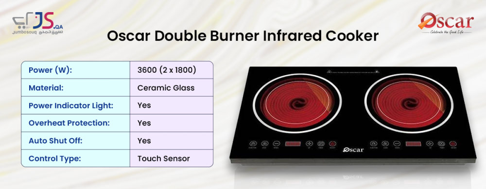 Oscar Double Burner Infrared Cooker