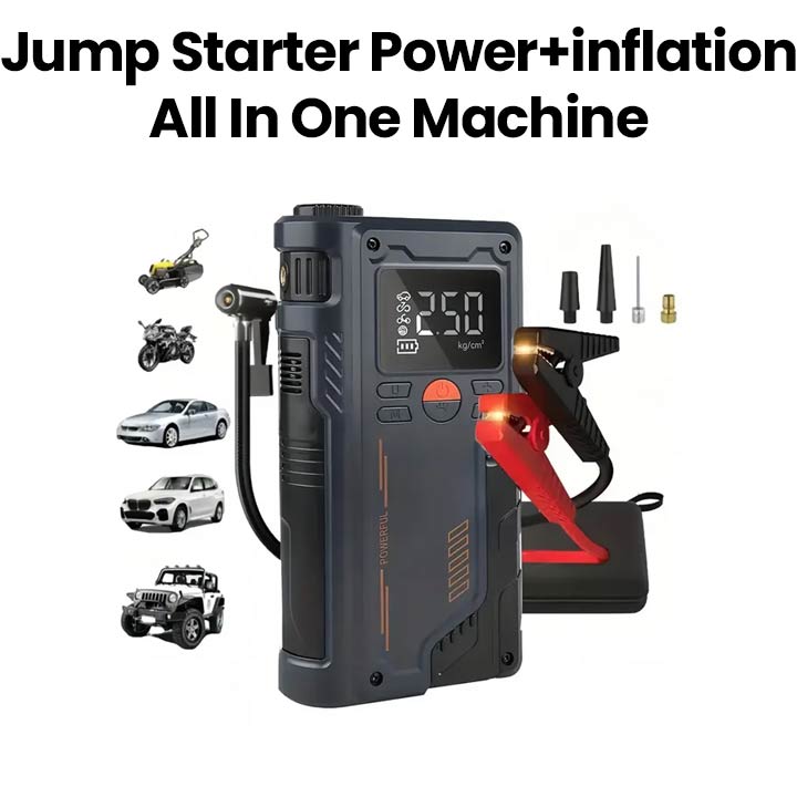 NINGBO Jump Starter Power + Inflation Machine - Black | T-700
