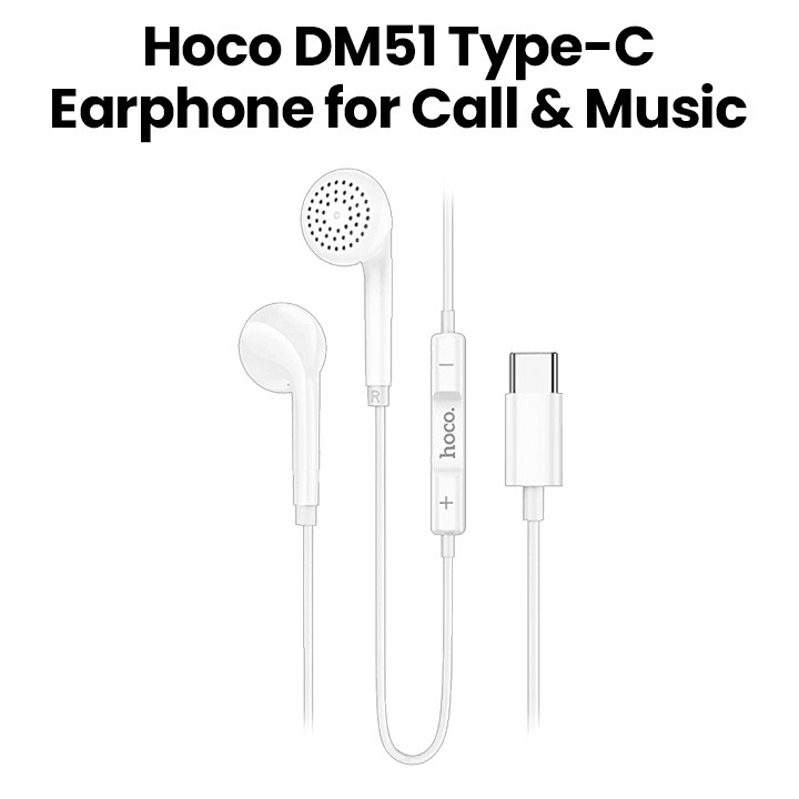 Buy HOCO Earphone for Type-C White DM51 Online in Qatar at