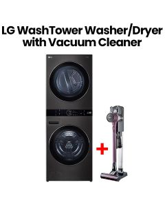 [BUNDLE] LG 2024 WashTower 27'' - 19kg Washer, 16kg Dryer + LG CordZero A9N Lite Cordless Vacuum Cleaner