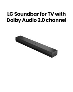 LG Dolby Audio 2.0 Channel Soundbar – Black | S20A